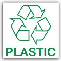 1 x Plastic Recycling Bin Adhesive Sticker-Recycle Logo Sign-Environment Label